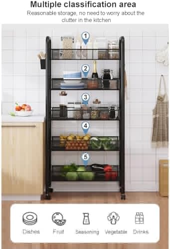 🚶‍♂️ Rolling Metal Storage Cart – Convenient & Stylish Storage Solution for Your Kitchen or Office 🏡✨