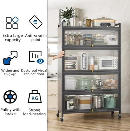 🛒 Rolling Lockable Storage Organizer – Perfect for Kitchen, Bathroom, or Office Essentials 🏠✨