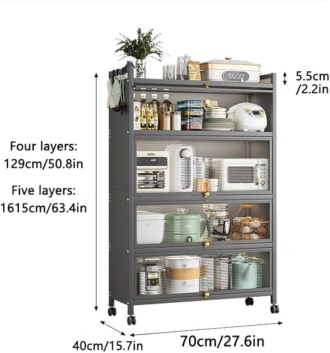 🛒 Rolling Lockable Storage Organizer – Perfect for Kitchen, Bathroom, or Office Essentials 🏠✨