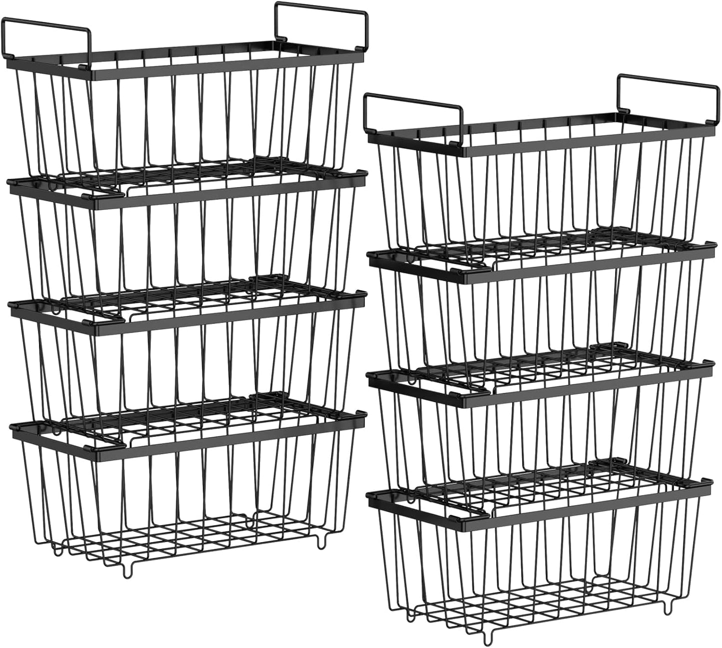 ❄️ Deep Freezer Organizer Bins - Set of 4 Stackable Storage Bins 🍽️