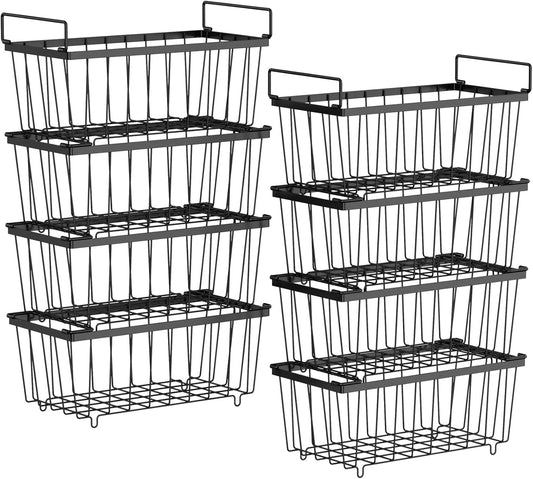 ❄️ Deep Freezer Organizer Bins - Set of 4 Stackable Storage Bins 🍽️