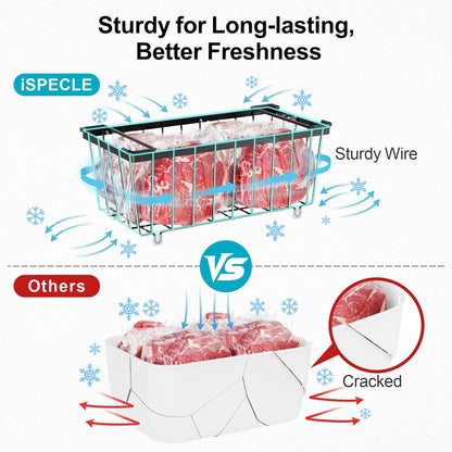 ❄️ Deep Freezer Organizer Bins - Set of 4 Stackable Storage Bins 🍽️