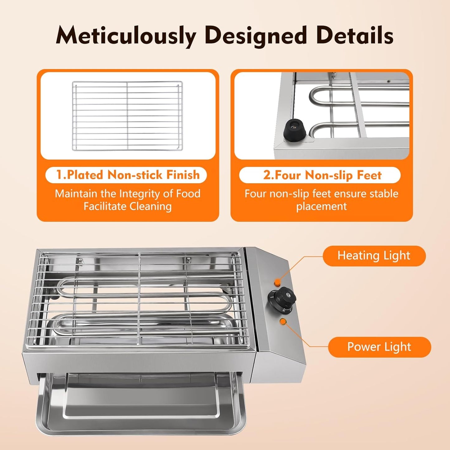 🔥 Detachable Adjustable Temperature BBQ Grill - Perfect for Outdoor Cooking 🍖🌟