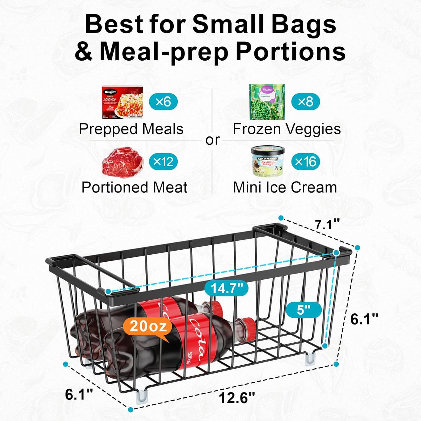 ❄️ Deep Freezer Organizer Bins - Set of 4 Stackable Storage Bins 🍽️