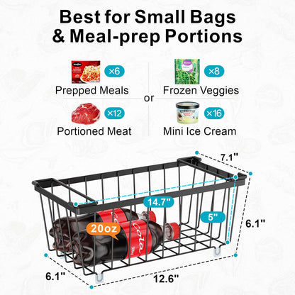❄️ Deep Freezer Organizer Bins - Set of 4 Stackable Storage Bins 🍽️