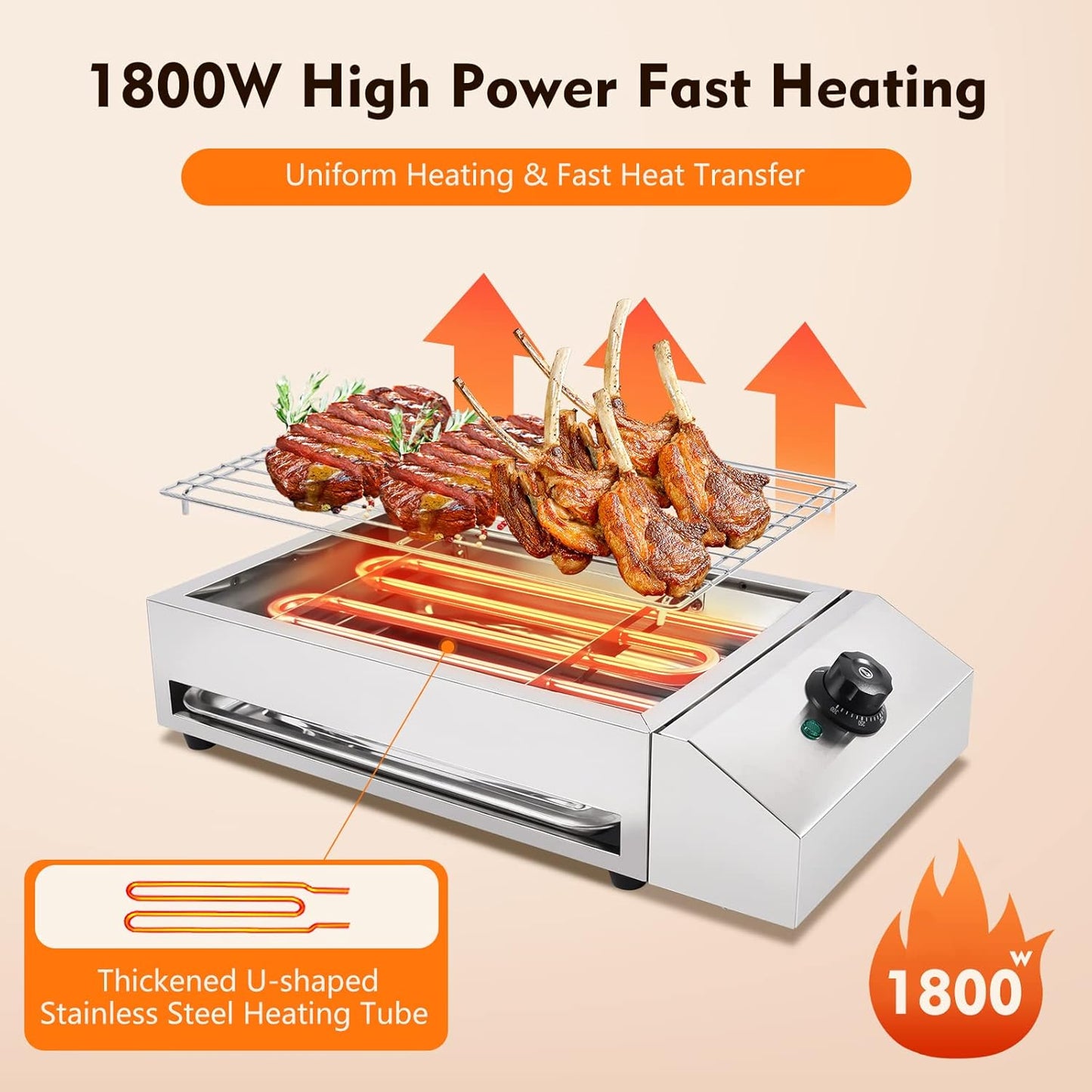 🔥 Detachable Adjustable Temperature BBQ Grill - Perfect for Outdoor Cooking 🍖🌟
