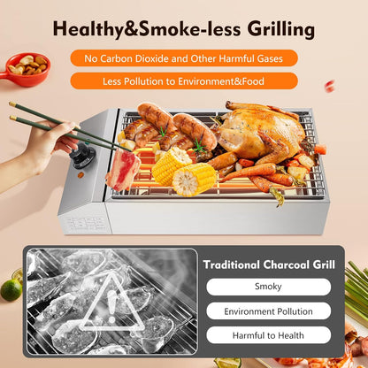 🔥 Detachable Adjustable Temperature BBQ Grill - Perfect for Outdoor Cooking 🍖🌟
