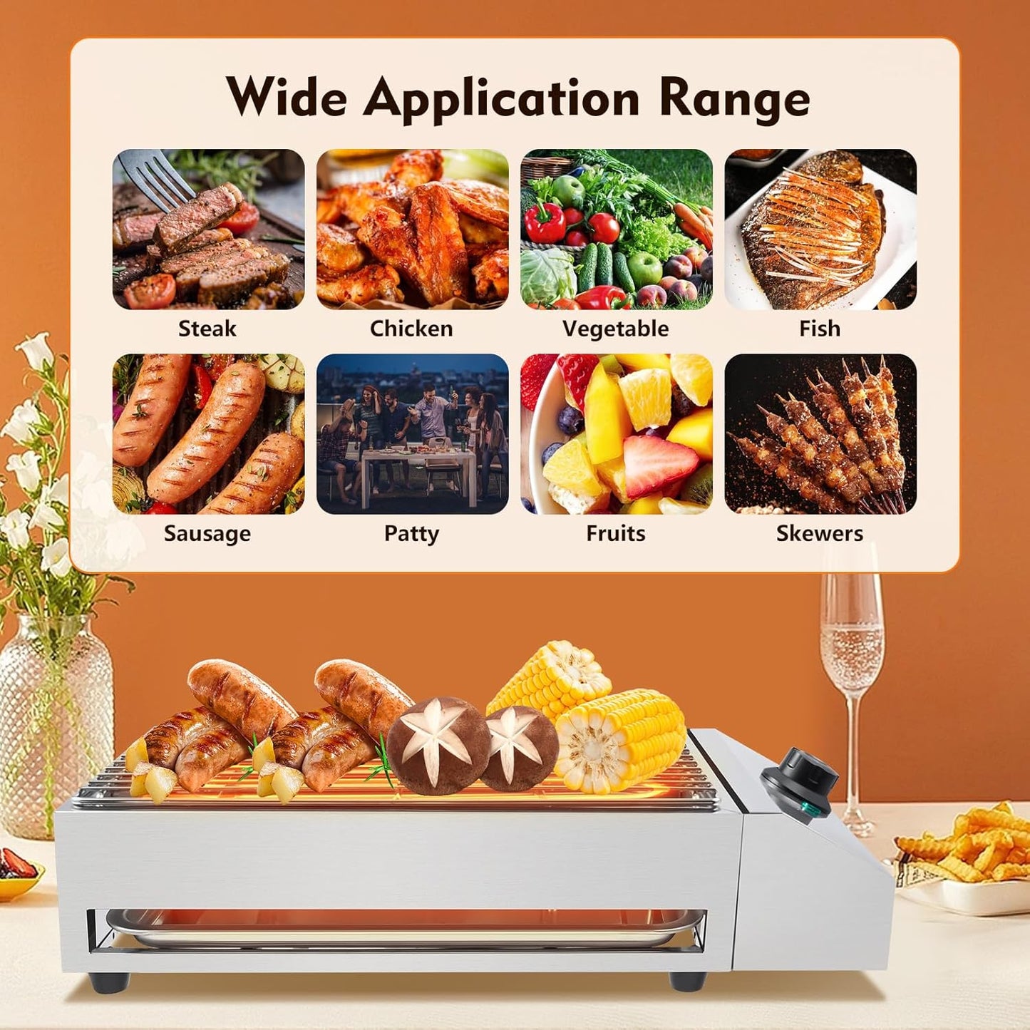 🔥 Detachable Adjustable Temperature BBQ Grill - Perfect for Outdoor Cooking 🍖🌟