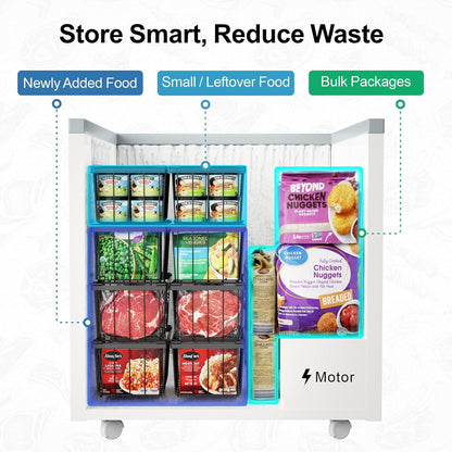 ❄️ Deep Freezer Organizer Bins - Set of 4 Stackable Storage Bins 🍽️